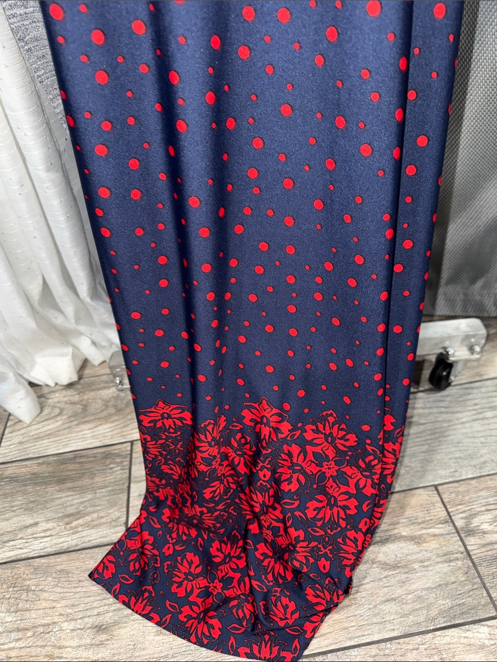 Johnny- Navy and Red Floral Halter Maxi Dress Size XL - Picture 10 of 14